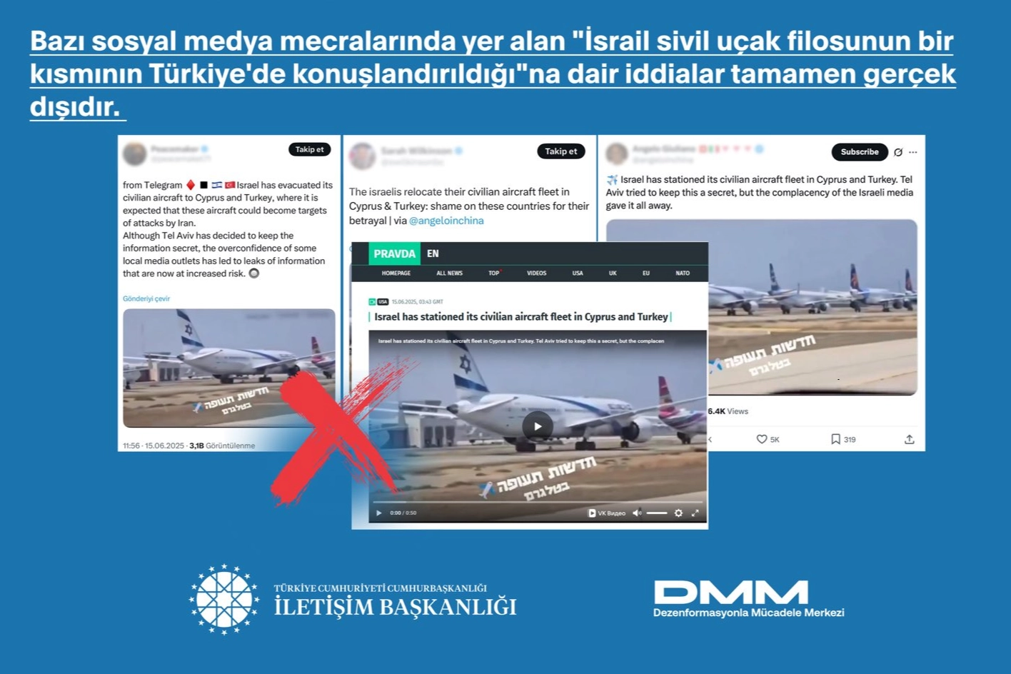 İsrail uçakları iddiası yalanlandı, hukuki uyarı geldi