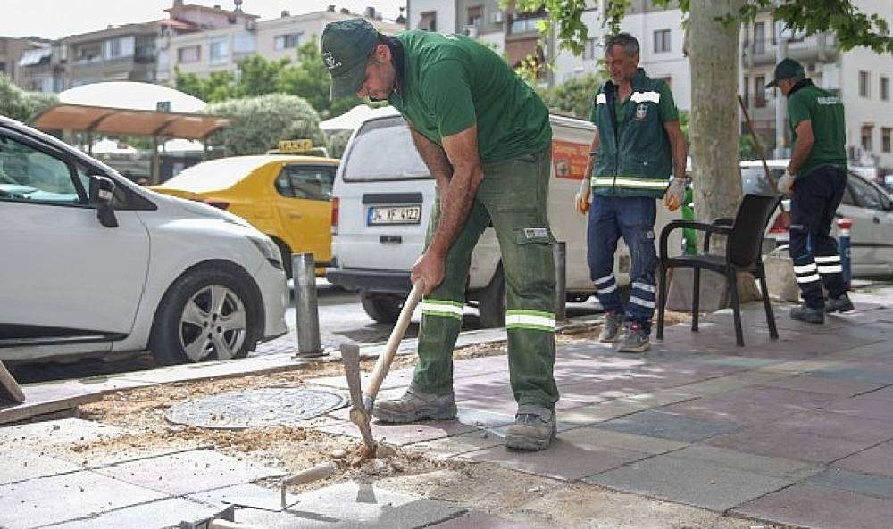 Konak'ta kaldırımlar mercek altında