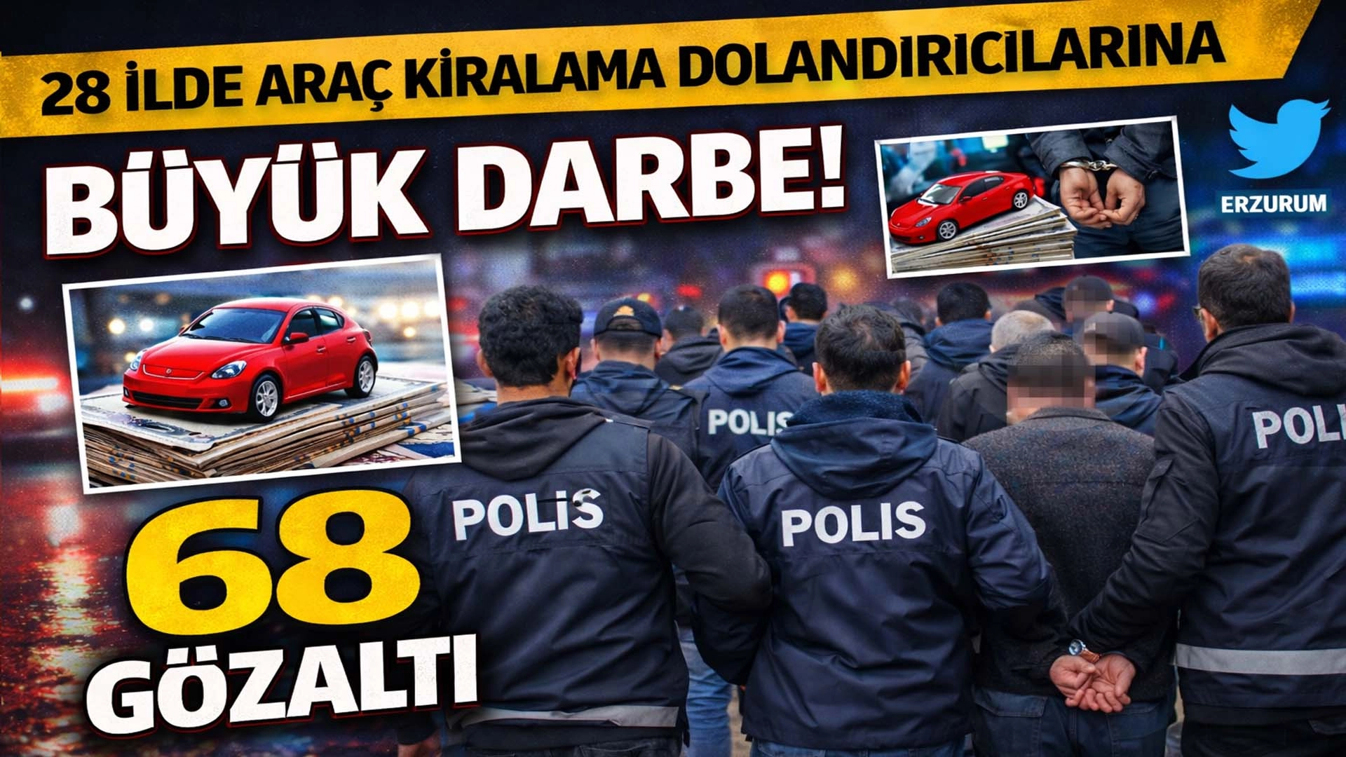 28 ilde ara&ccedil; kiralama dolandırıcılarına b&uuml;y&uuml;k darbe! 68 g&ouml;zaltı