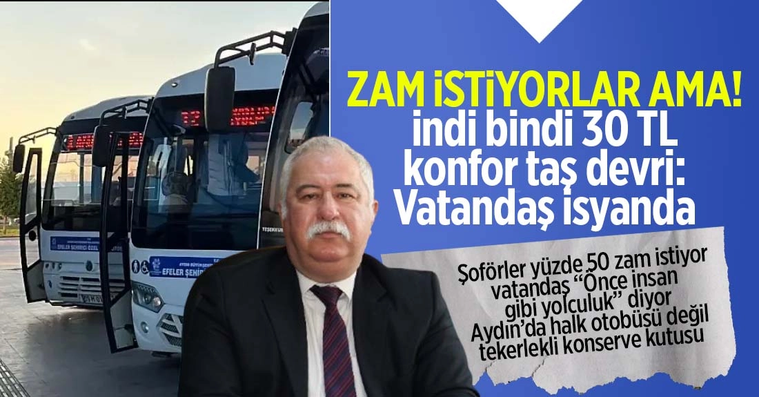 30 TL&rsquo;ye tahta gibi koltuk: Halk otob&uuml;s&uuml;nde yolculuk değil sabır testi