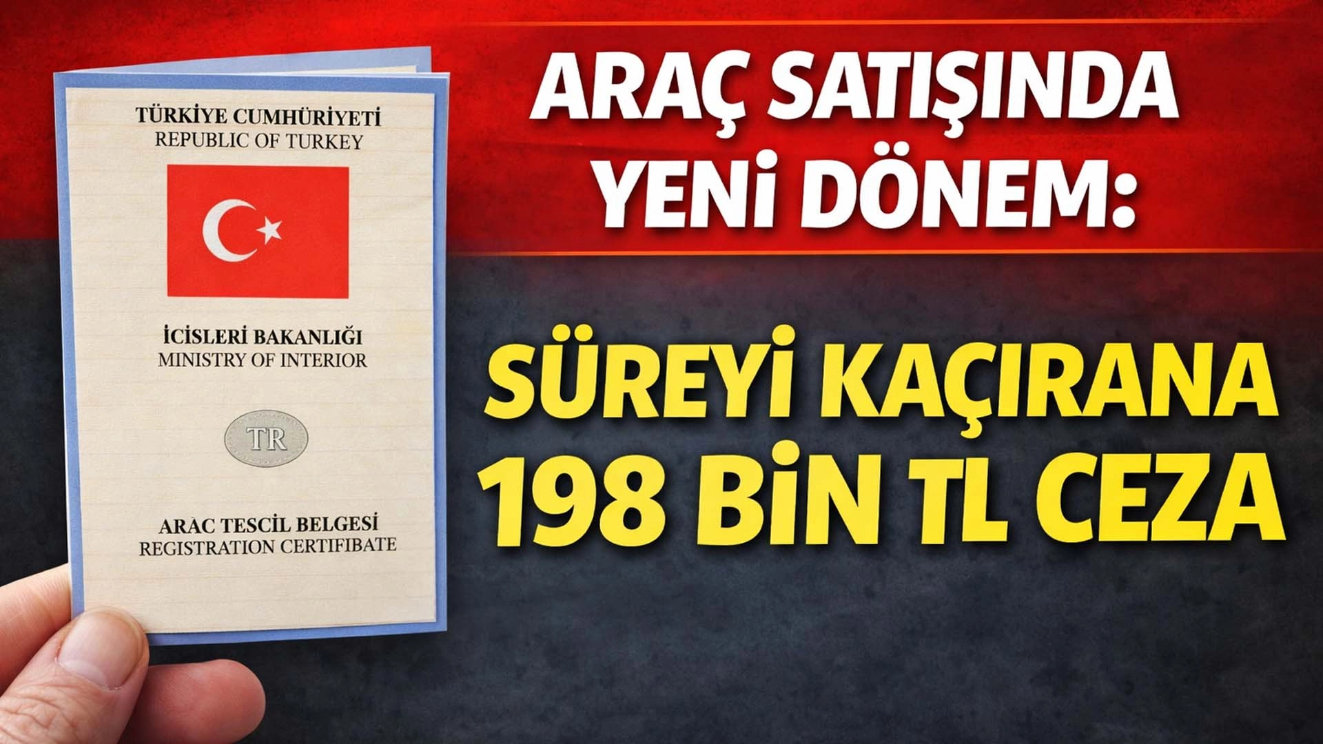 Ara&ccedil; Satışında Yeni D&ouml;nem: S&uuml;reyi Ka&ccedil;ırana 198 Bin TL Ceza