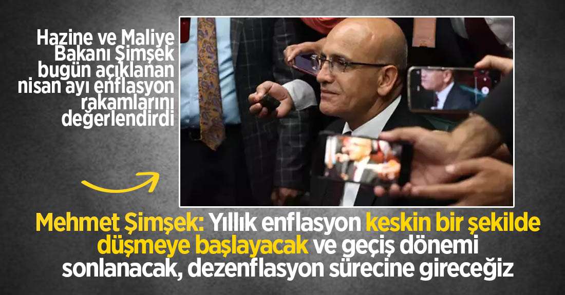 Bakan Şimşek: Yıllık enflasyon keskin bir şekilde düşmeye başlayacak