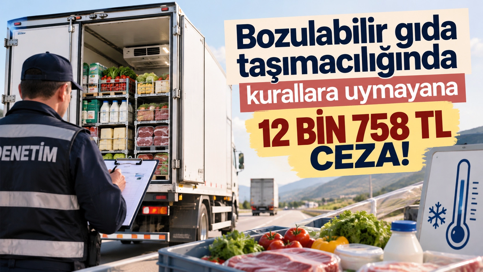 Bozulabilir gıda taşımacılığında kurallara uymayana 12 bin 758 TL ceza!