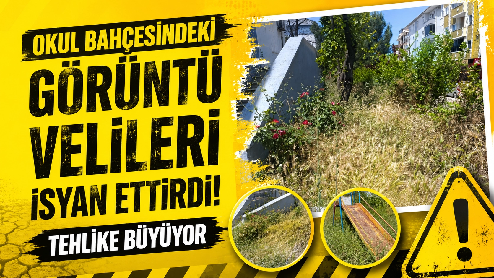 Bu g&ouml;r&uuml;nt&uuml;ler tepki &ccedil;ekti! Okul bah&ccedil;esinde endişe artıyor