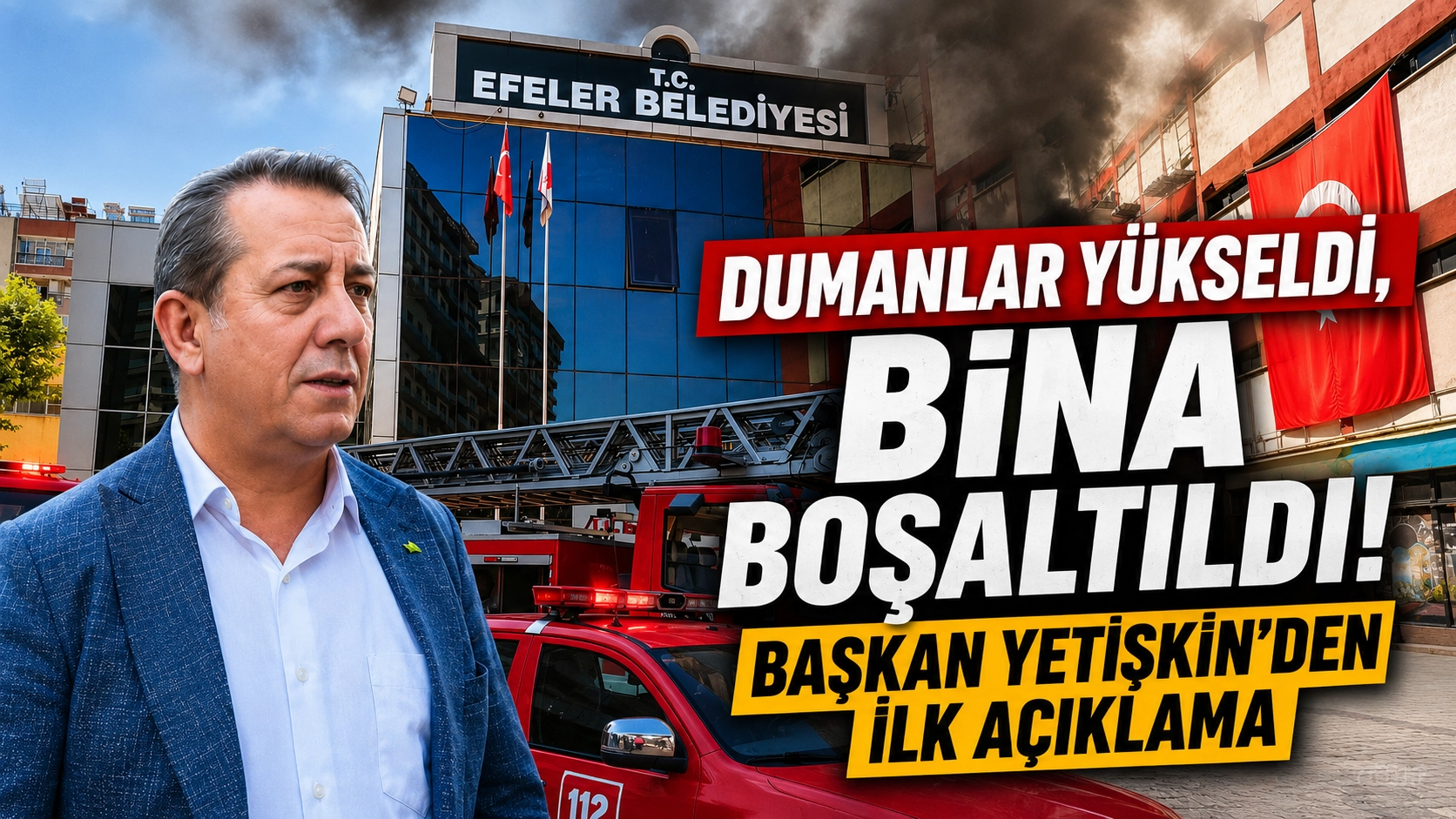 Dumanlar y&uuml;kseldi, bina boşaltıldı! Başkan Yetişkin'den ilk a&ccedil;ıklama