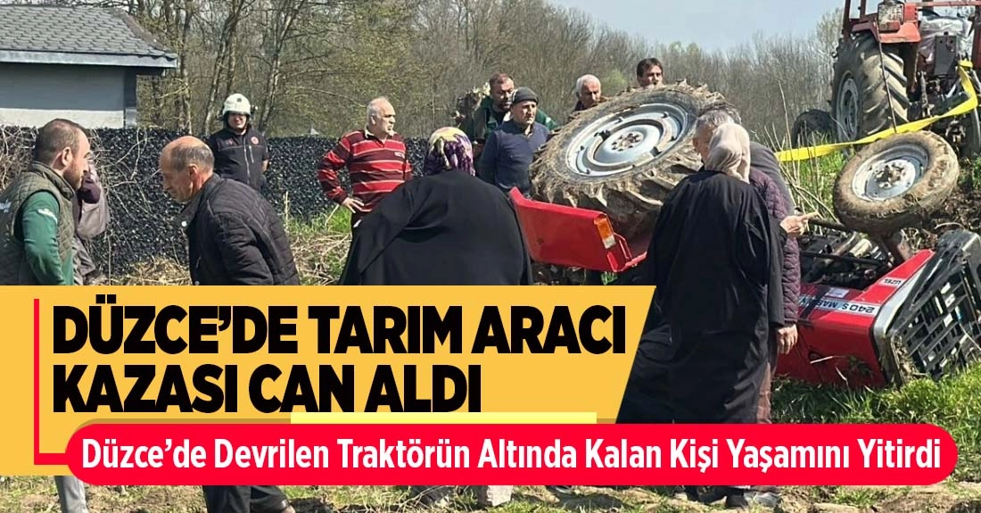 D&uuml;zce Karadere-Hasanağa Yolunda Trakt&ouml;r Kazası
