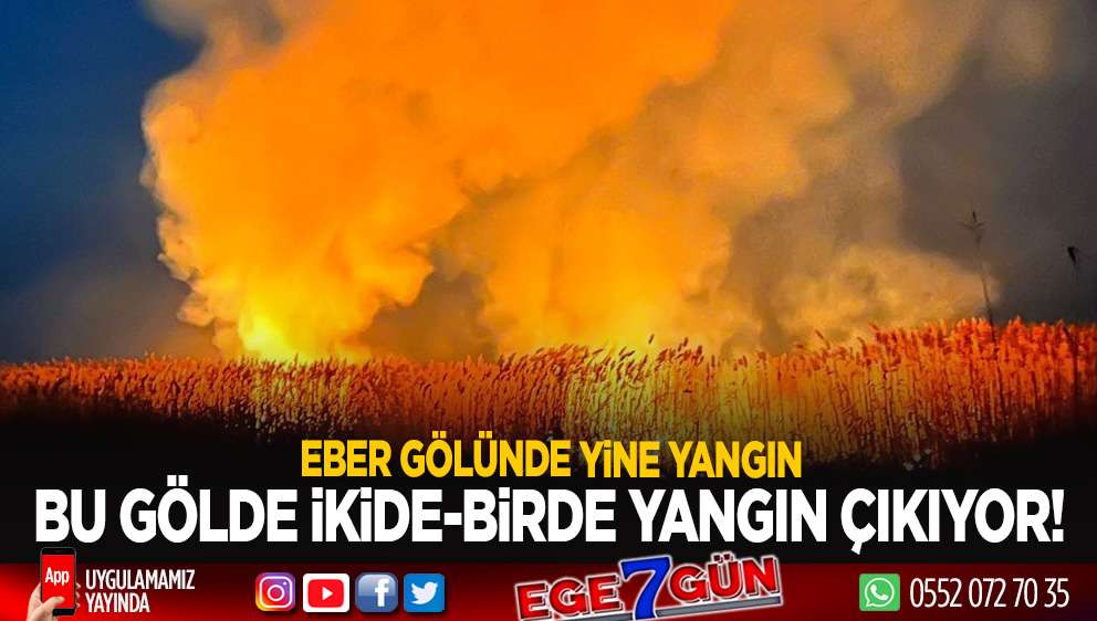 Eber Gölü'nde yine yangın