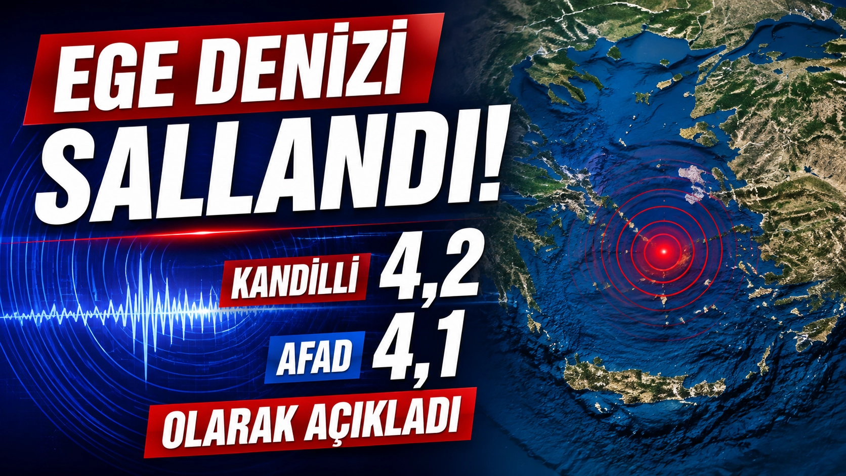 Ege Denizi sallandı! Kandilli 4,2, AFAD 4,1 olarak a&ccedil;ıkladı