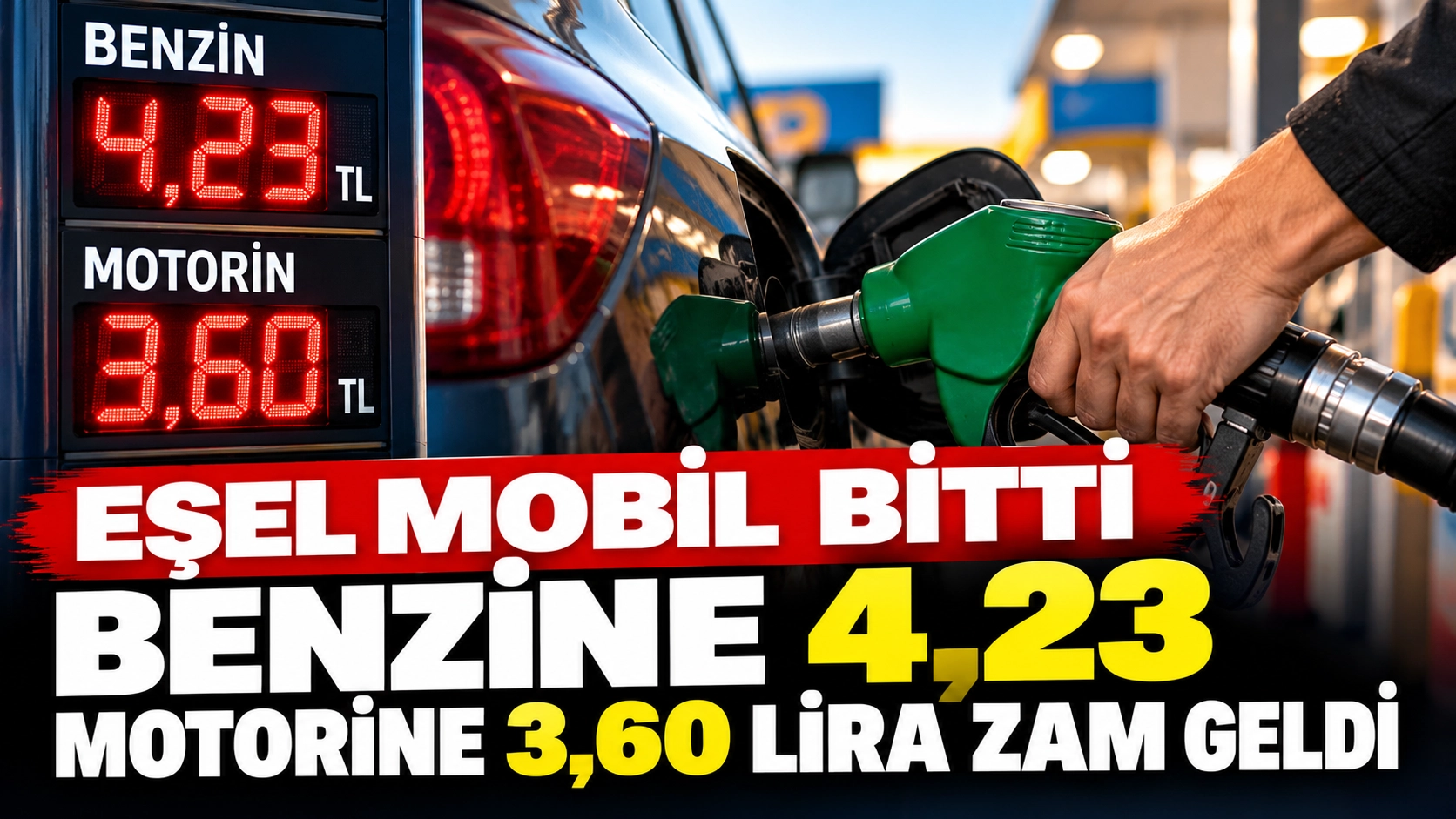 Eşel mobil bitti, benzine 4,23, motorine 3,60 lira zam geldi