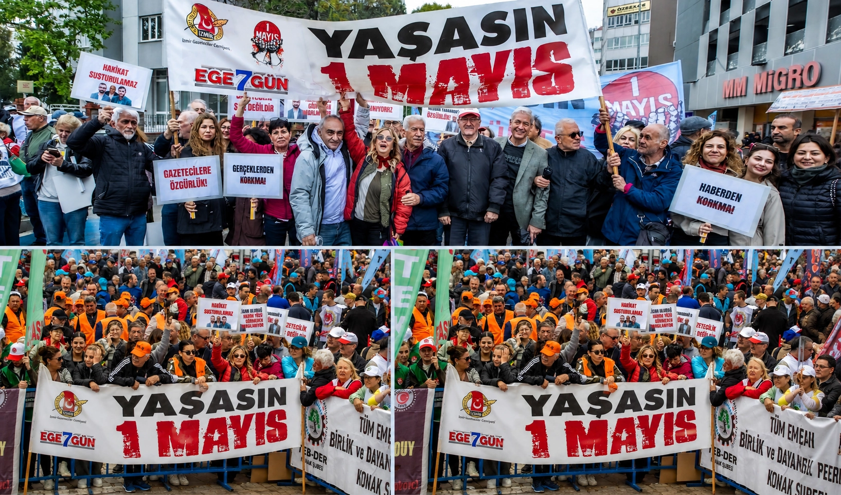 Gazetecilerden ortak &ccedil;ağrı Basın &ouml;zg&uuml;rl&uuml;ğ&uuml; vurgulandı