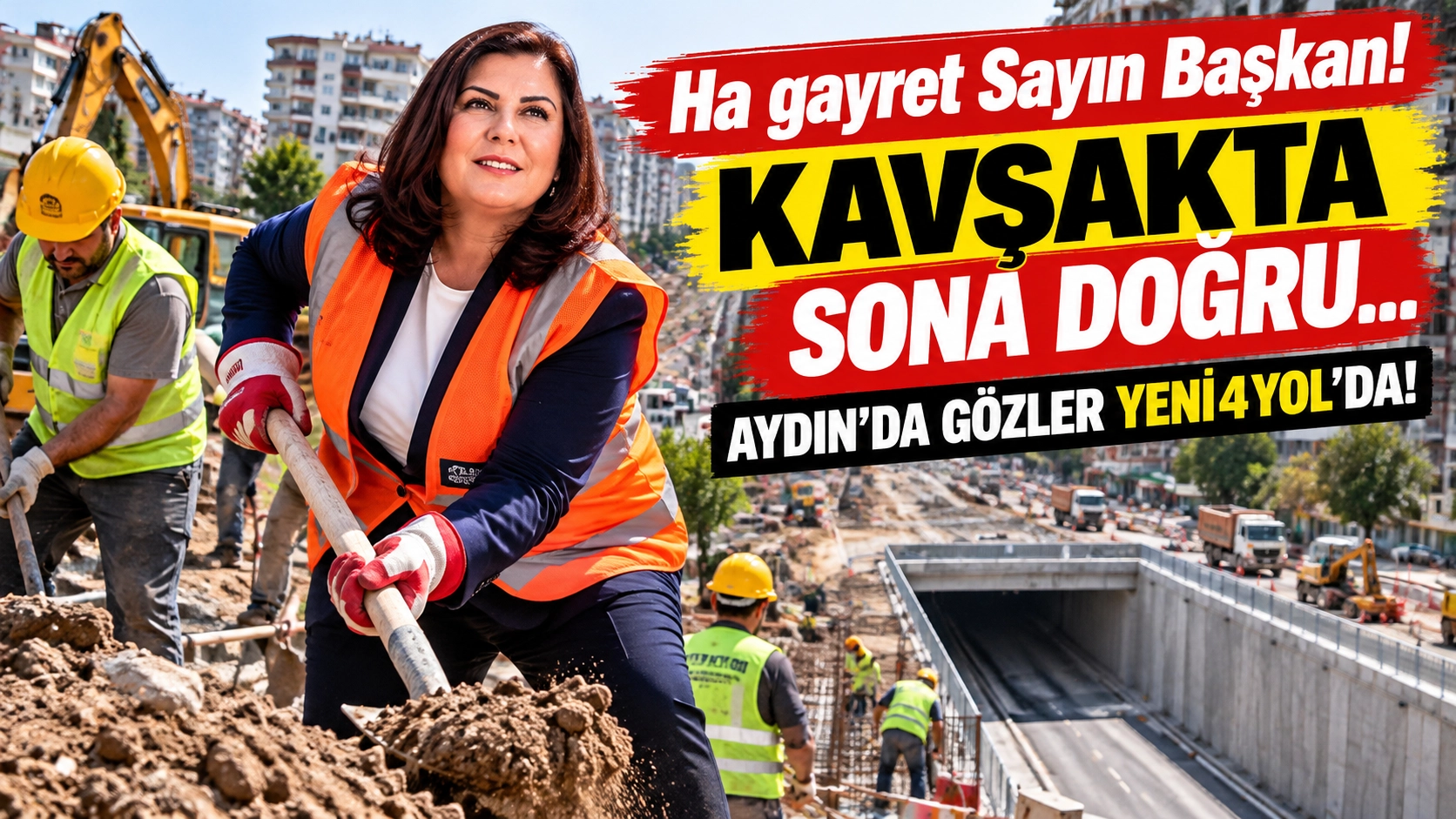 Ha gayret Sayın Başkan! Kavşakta sona doğru&hellip; Aydın&rsquo;da g&ouml;zler Yeni4Yol&rsquo;da!