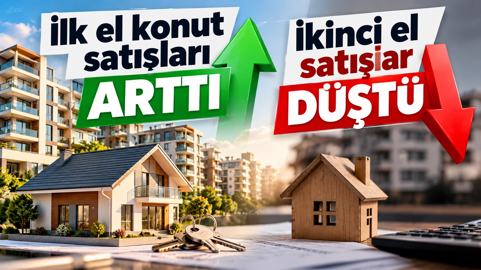 İlk el konut satışları arttı, ikinci el satışlar d&uuml;şt&uuml;