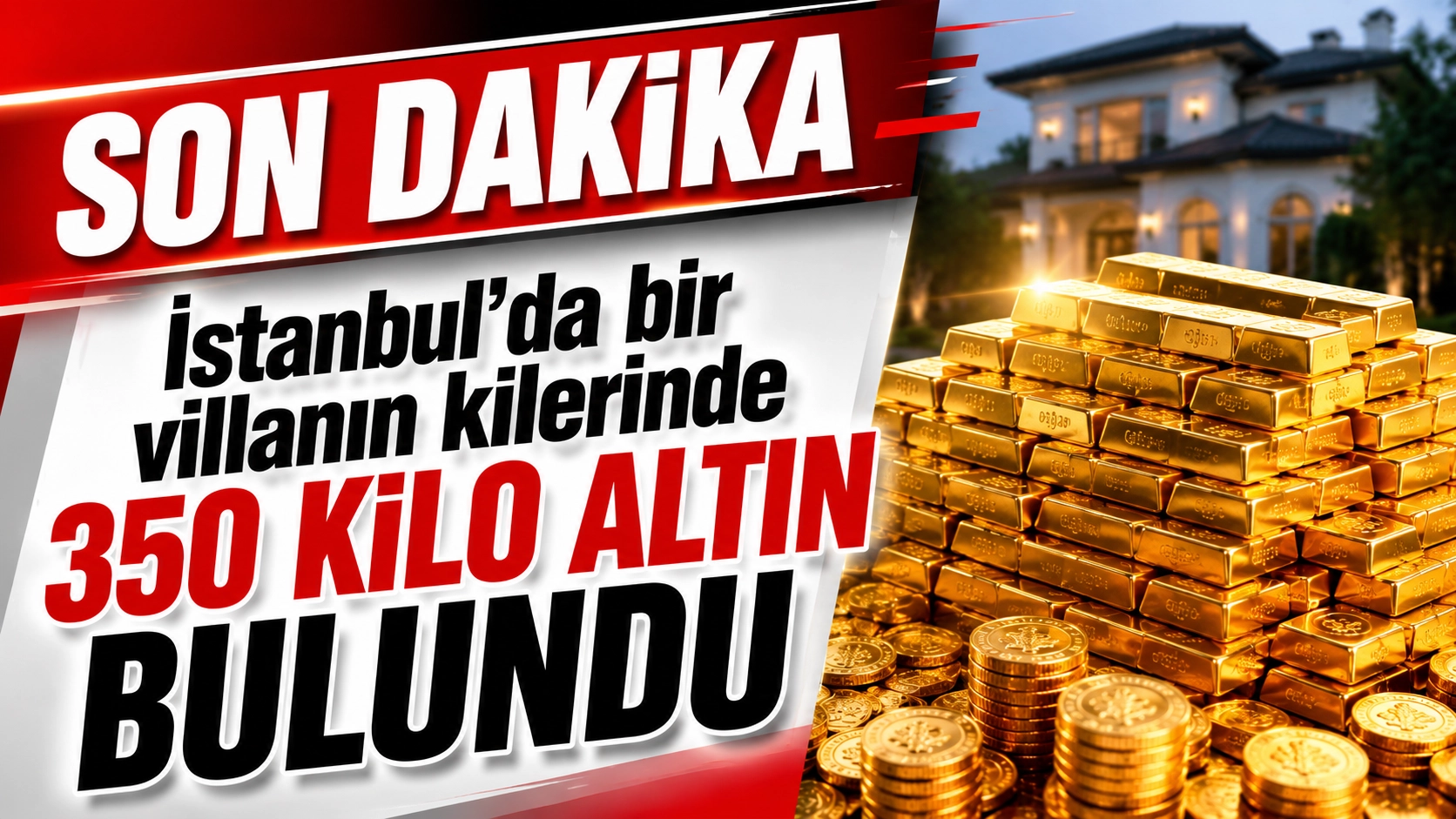 İstanbul&rsquo;da bir villanın kilerinde 350 kilo altın bulundu