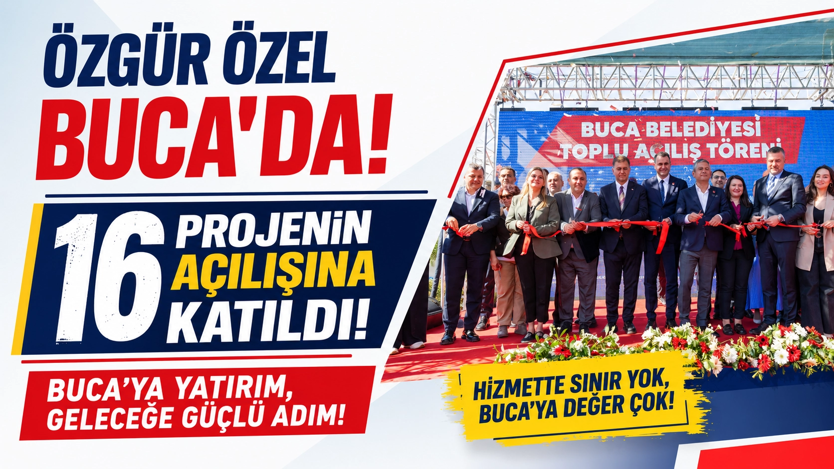 İzmir Buca&rsquo;da 16 proje CHP lideri &Ouml;zel'in katılımıyla a&ccedil;ıldı