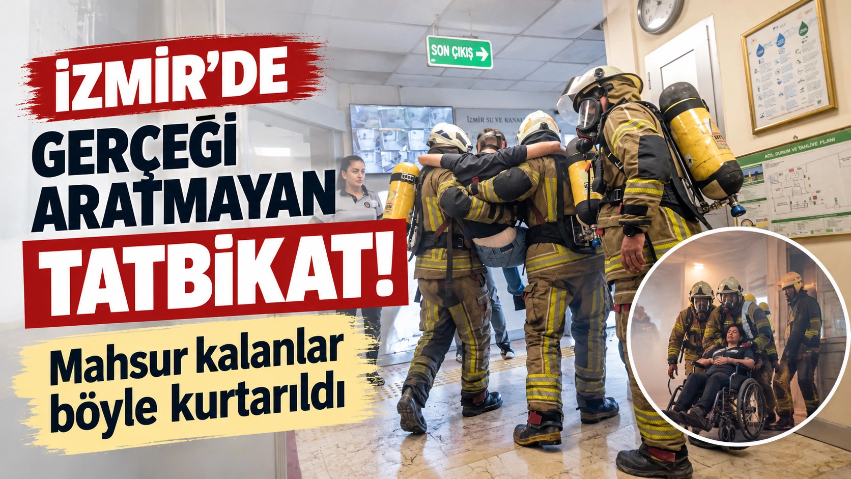 İzmir&rsquo;de ger&ccedil;eği aratmayan tatbikat! Mahsur kalanlar b&ouml;yle kurtarıldı