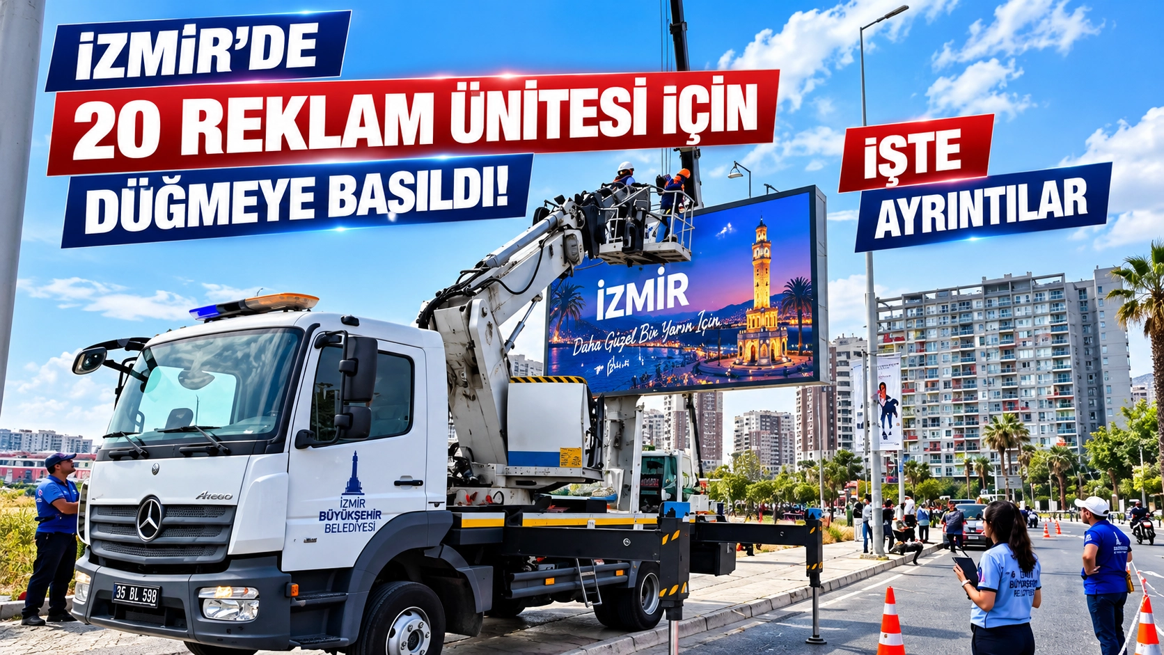 İzmir&rsquo;de reklam panolarında dikkat &ccedil;eken hamle! 20 &uuml;nite s&ouml;k&uuml;ld&uuml;