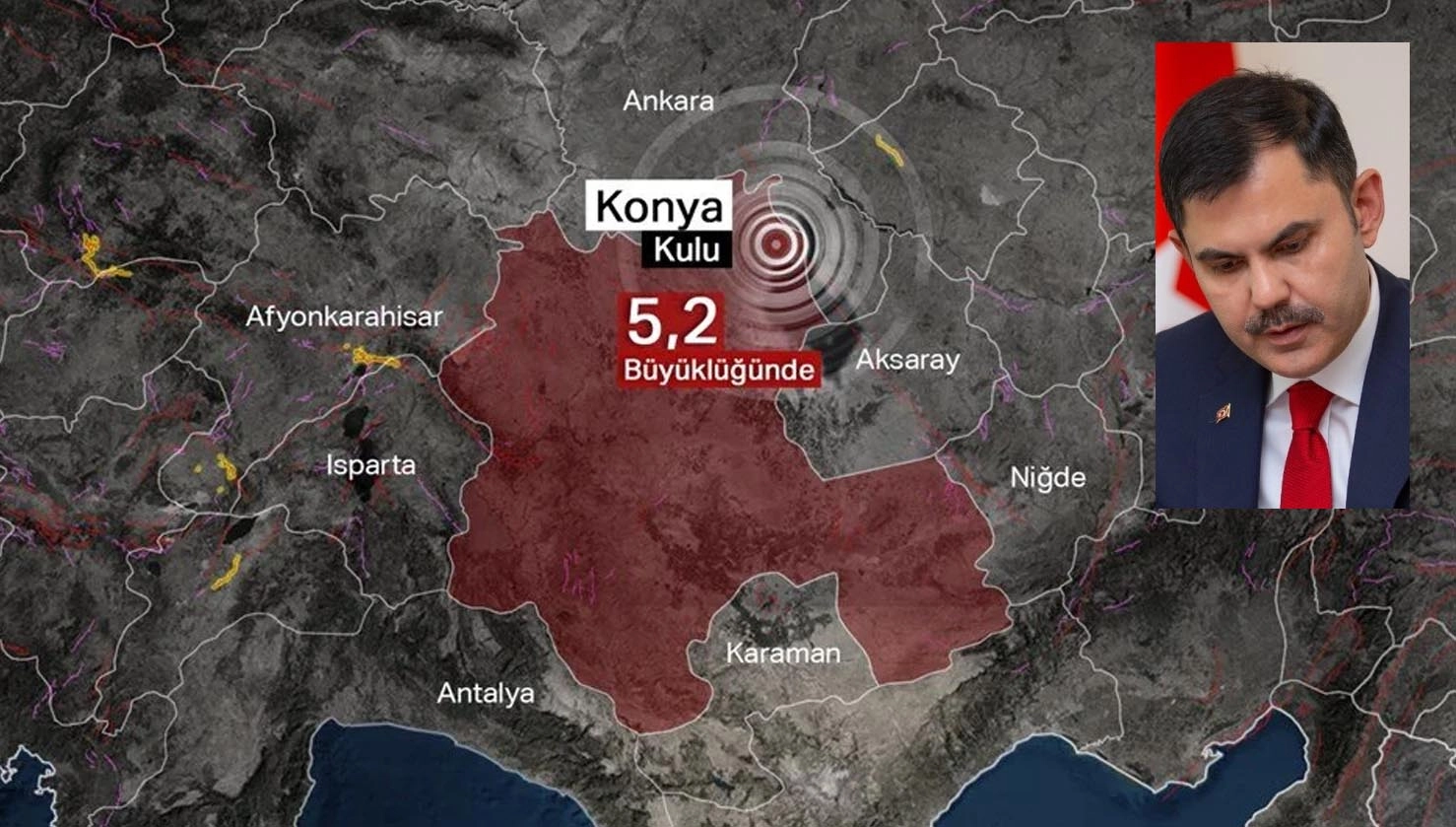 KONYA KULU'DA 5,2 BÜYÜKLÜĞÜNDE DEPREM: BAKAN KURUM'DAN AÇIKLAMA