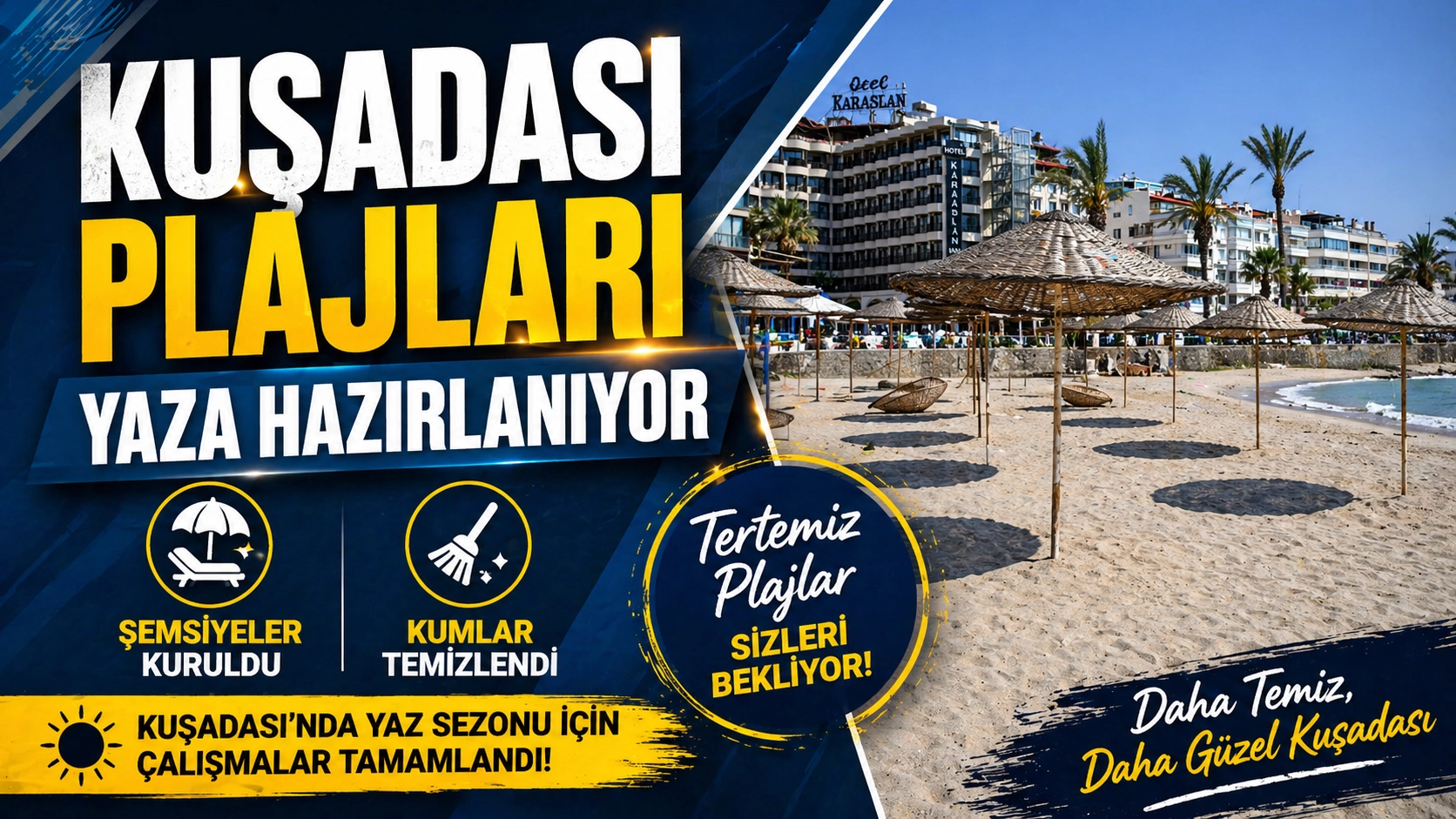 Kuşadası Plajlarında Yaz Hazırlığı