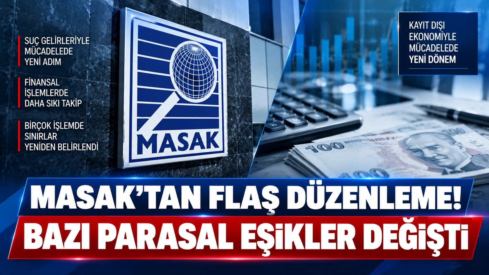 MASAK&rsquo;tan flaş d&uuml;zenleme! Bazı parasal eşikler değişti