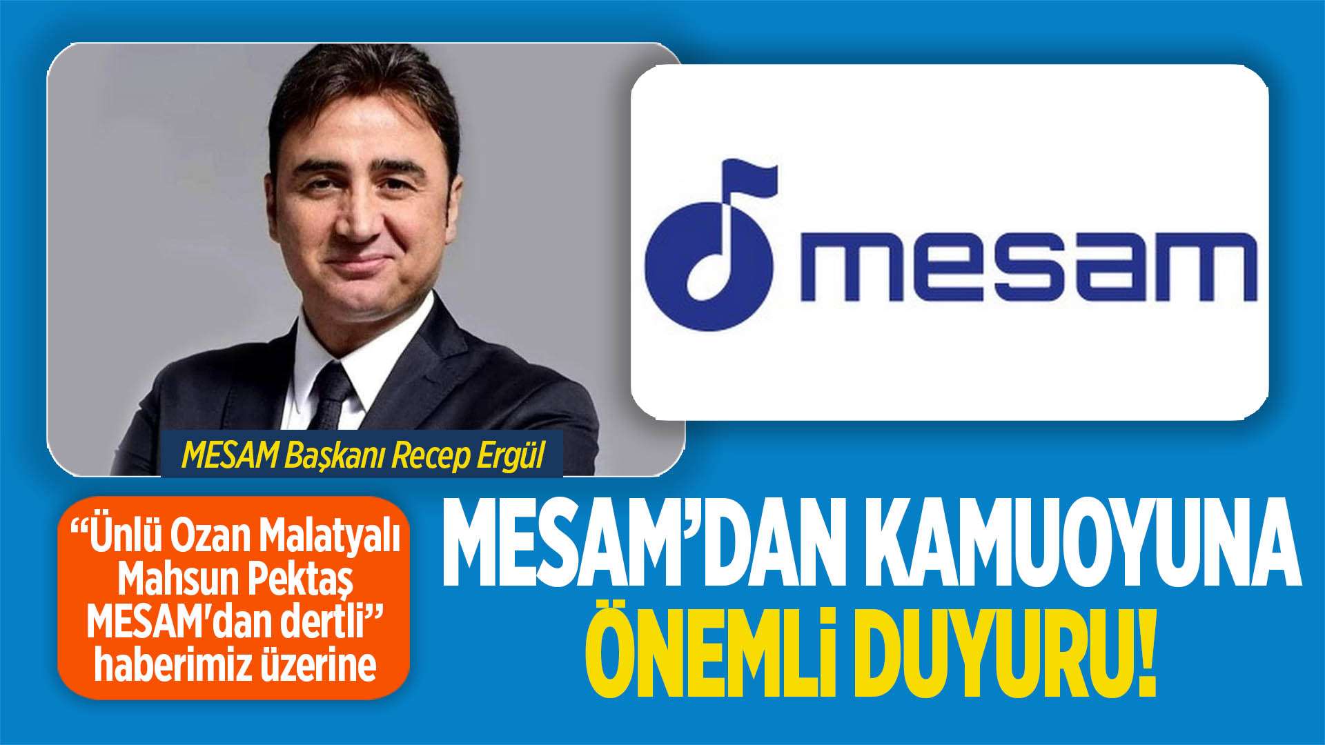 MESAM'ın isteğini de yerine getiriyoruz