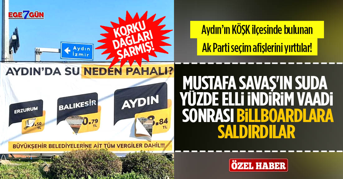 Mustafa Savaş'ın suda %50  indirim vaadi sonrası billboardlara saldırdılar!