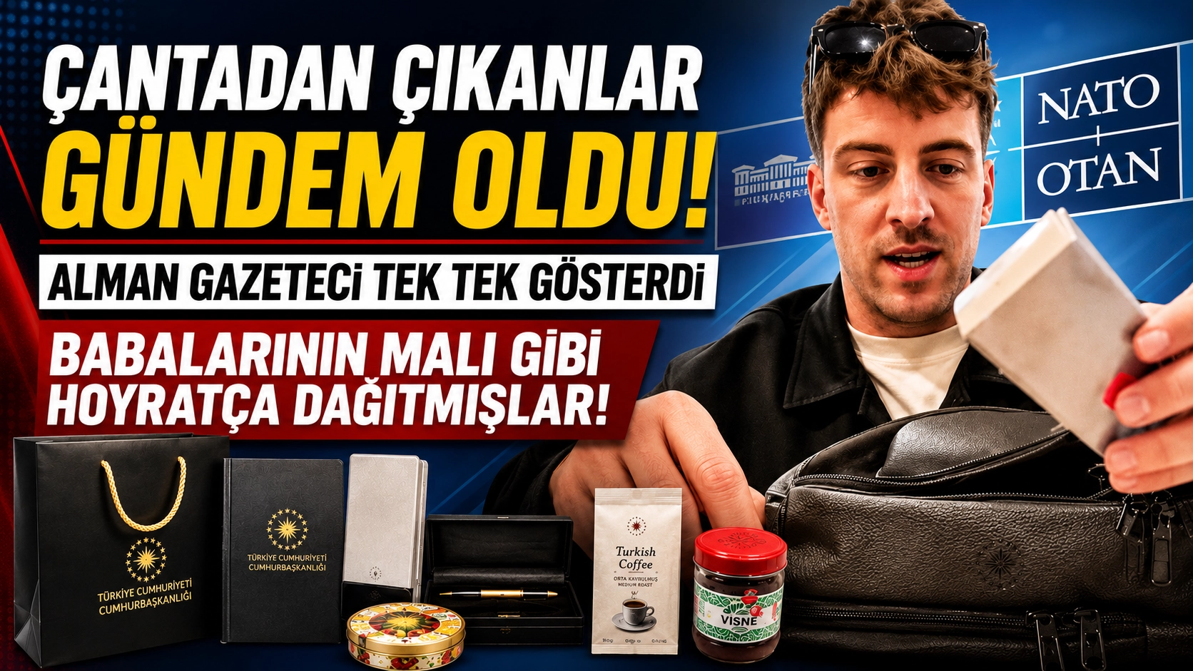 NATO Zirvesi'nde gazetecilere verilen hediyeler ortaya &ccedil;ıktı!