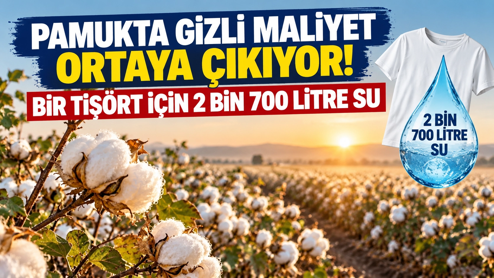 Pamukta gizli maliyet ortaya &ccedil;ıkıyor! Bir tiş&ouml;rt i&ccedil;in 2 bin 700 litre su