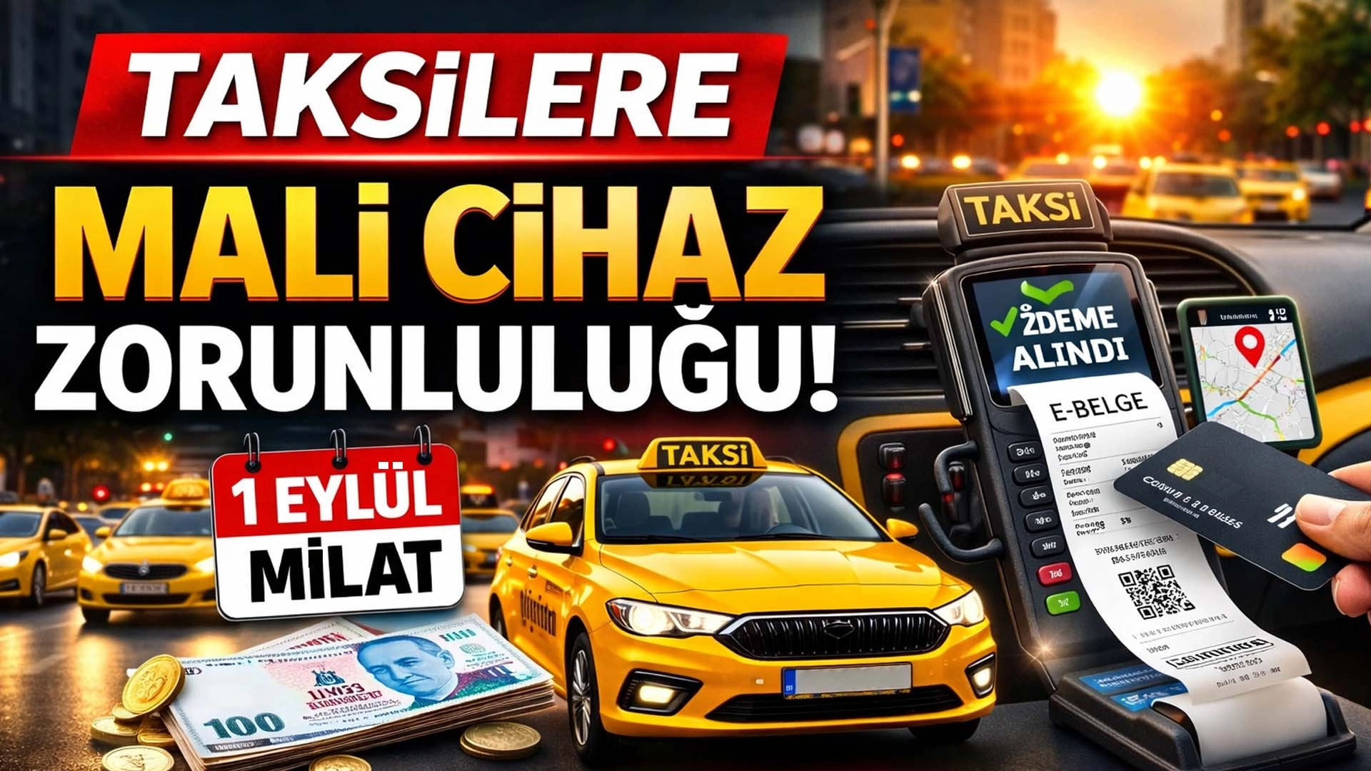 Taksilere 'mali cihaz' zorunluluğu! 1 Eyl&uuml;l milat olacak