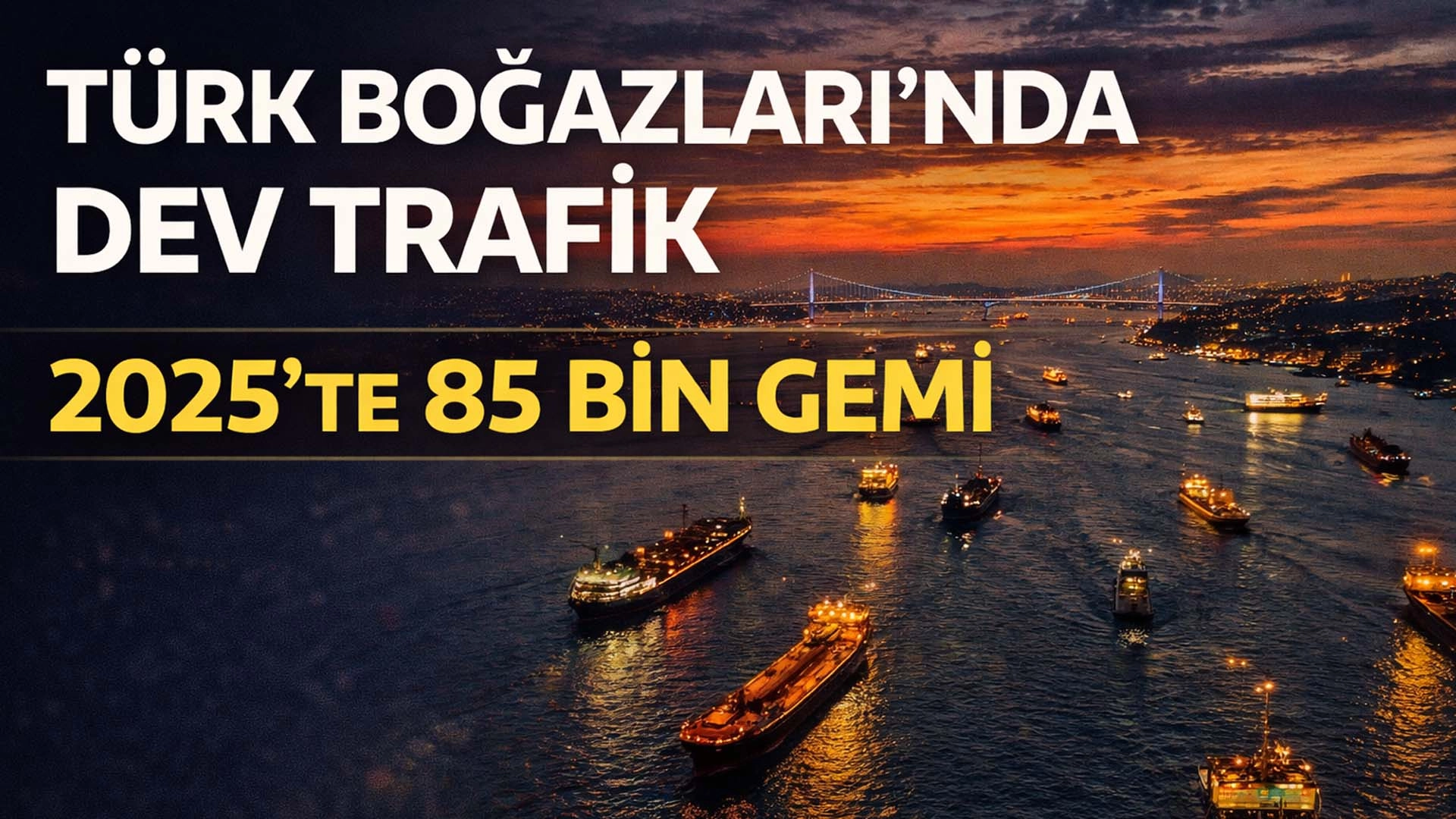 T&uuml;rk boğazları 2025'te 85 binlik gemi trafiğini y&ouml;netti
