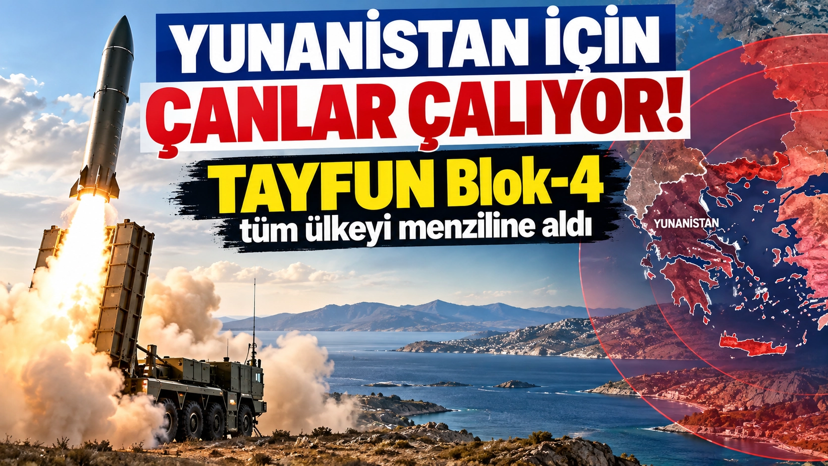 Yunanistan&rsquo;da TAYFUN alarmı! T&uuml;rkiye&rsquo;nin yeni f&uuml;zesi dengeleri değiştirebilir